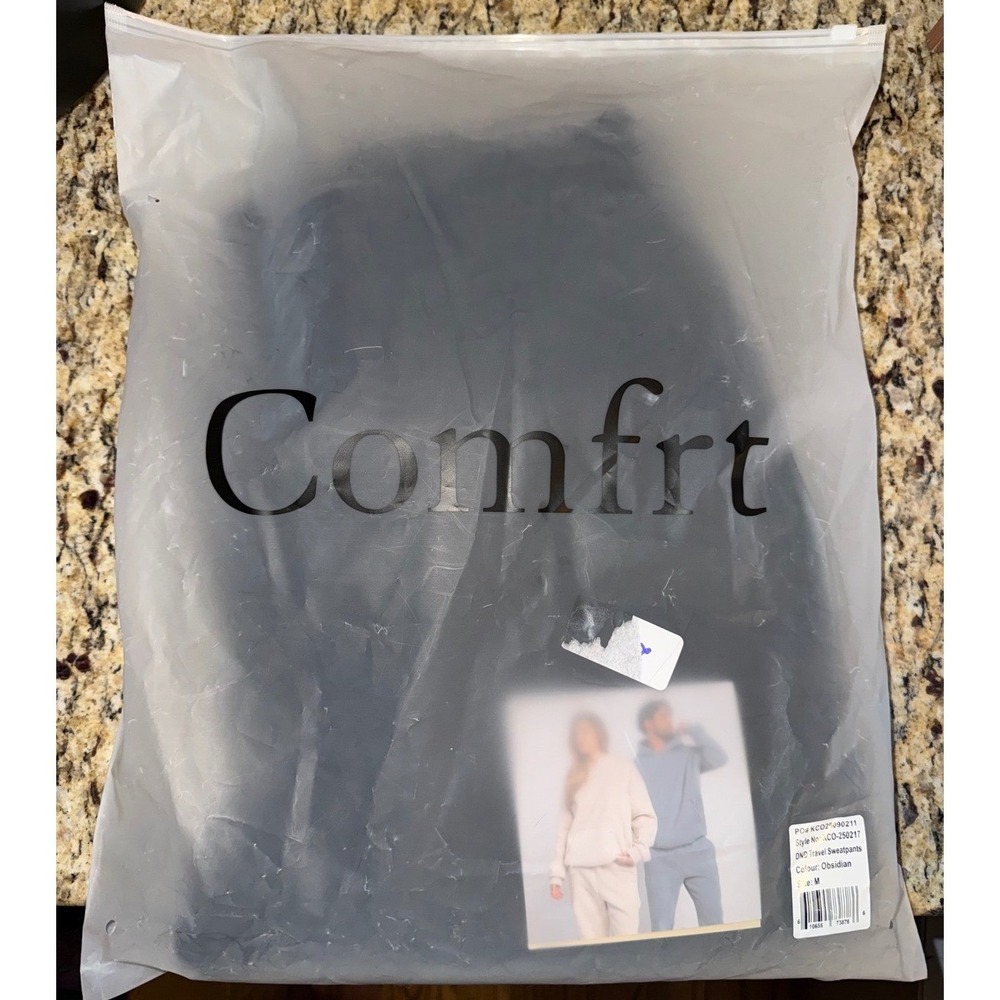 Comfrt Travel Pants DND Black Joggers Size M NIB